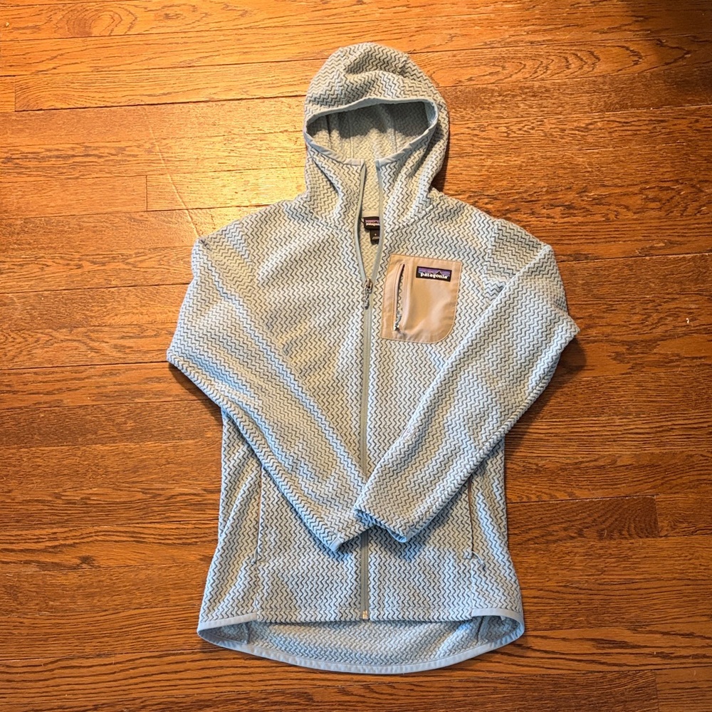 Patagonia Light Blue Hooded Fleece